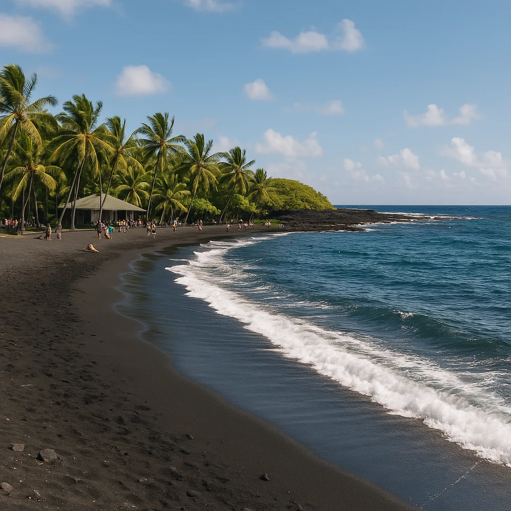 Punaluʻu Black Sand Beach, Big Island